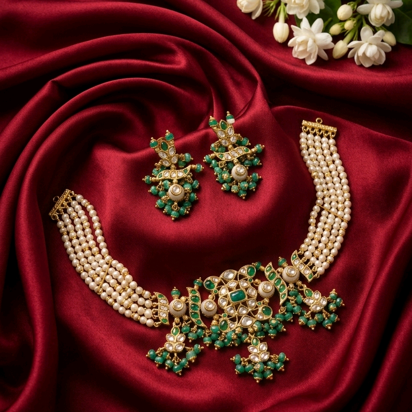MaYuRa Jadau Kundan Choker Set